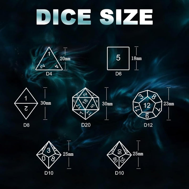 Würfelset Dungeons and Dragons Würfel, ZHOORQI DND Würfel Polyedrische Würfel Set D and D Würfelset