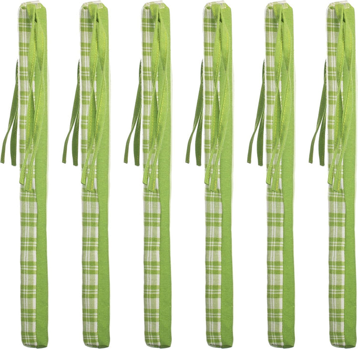 brandsseller Sitzkissen Kariert Stuhlkissen Sitzauflage Stuhlauflage mit 4 Kordelbändern für sichere