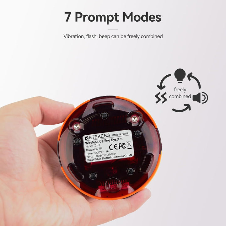 Retekess TD156 Pager Rufsystem, Pager Pieper, 800M Lange Distanz, IP67 Wasserdicht, 500mAh Akku, Ser
