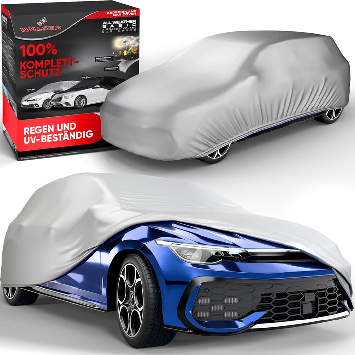 Walser Abdeckplane Auto All Weather Basic, Abdeckplane wasserdicht, 100% wetterfeste Auto Abdeckplan