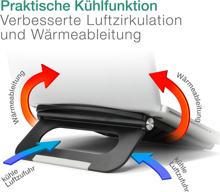 CELLONIC® Laptopunterlage Schoss Lüfter für Laptop u. Notebook bis 17" Zoll - Knietablett Laptophalt