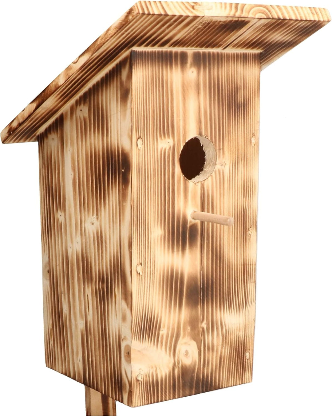 KOTARBAU® Nistkasten Vogelfutterkasten Vogelfutterhaus Vogelkasten aus Gebranntem Holz + Futter Grat