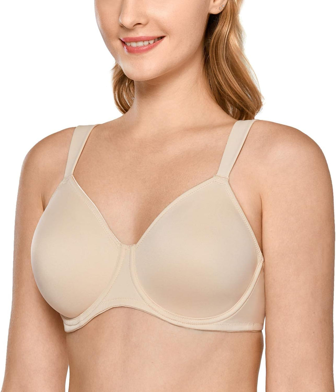 DELIMIRA Damen T-Shirt Minimizer BH mit Bügel Grosse Grössen Ohne Gepolstert 75E Beige, 75E Beige