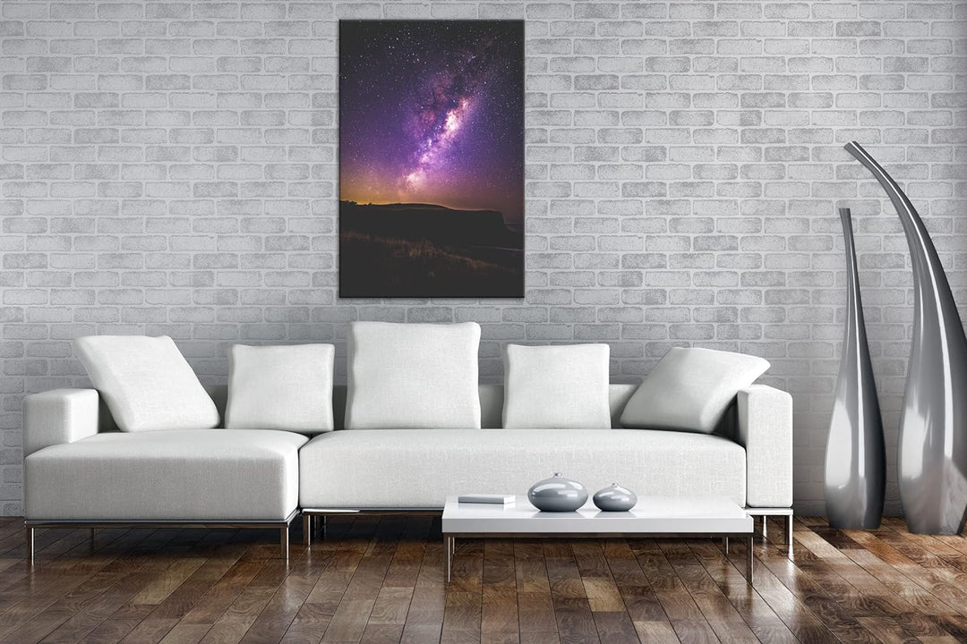 deyoli unsere magische Galaxie am Nachthimmel Format: 80x60 als Leinwandbild, Motiv fertig gerahmt a