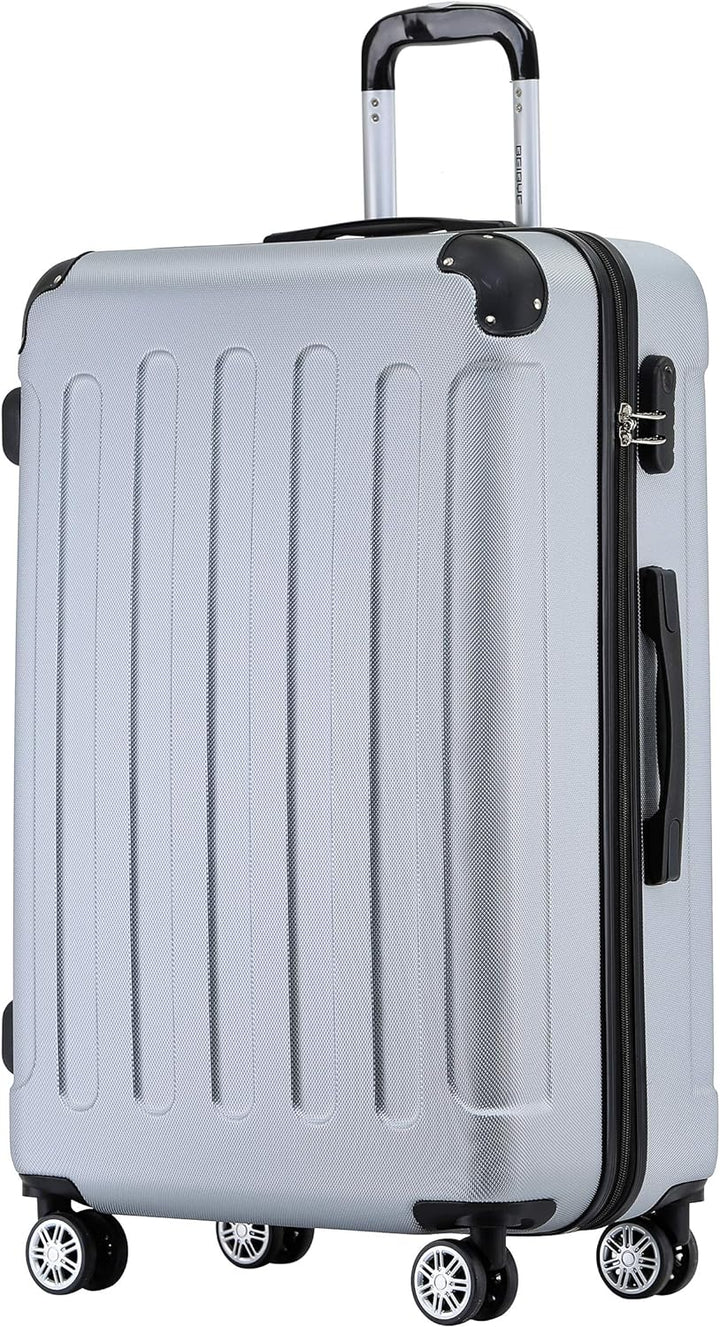 BEIBYE Zwillingsrollen Hardcase Reisekoffer Koffer Trolleys Hartschale in XL-L-M in 14 Farben (Silbe