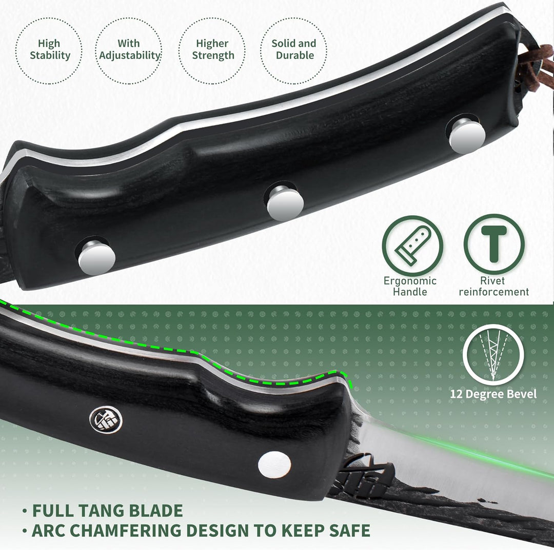 FULLHI Ausbeinmesser, Multi-Farben Griff Full Tang Küchenmesser, High Carbon Steel Carving Fishing D