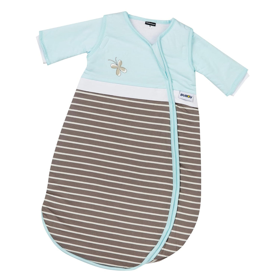 Gesslein Baby Schlafsack Bubou, mit Temperaturregulierung (langer Reissverschluss, 70), braun-weiss