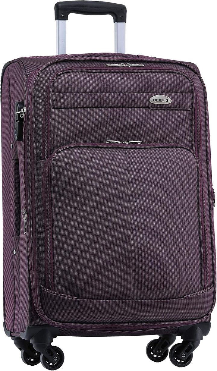 BEIBYE Kofferset Trolley Gepäckset Stoff Dehnungsfuge Koffer Reisekoffer (Lila) Violett, Violett