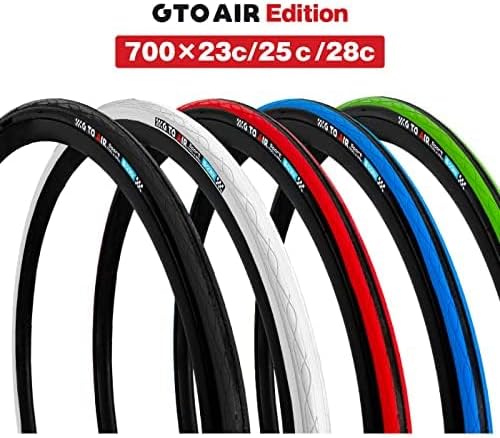 GORIX Rennradreifen 700×23C 25C 28C 32c 35c Fahrrad (Gtoair) 700×25c Black×Green(1 Tire), 700×25c Bl
