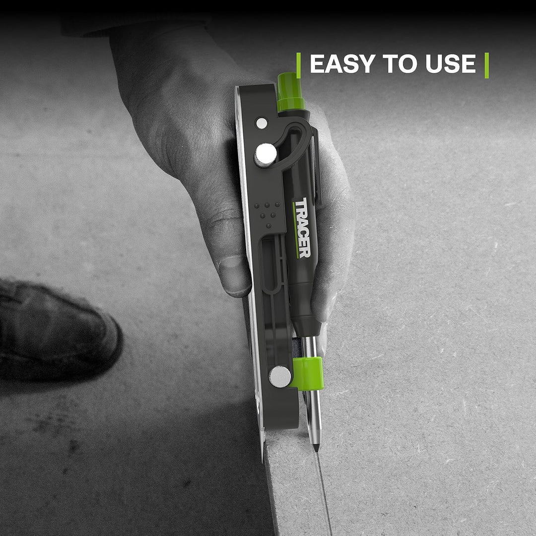 Tracer ProScribe Tool mit Tieflochmarker Bleistift, 6 x Ersatzminenhalter und Tragetasche (Multi-Fun