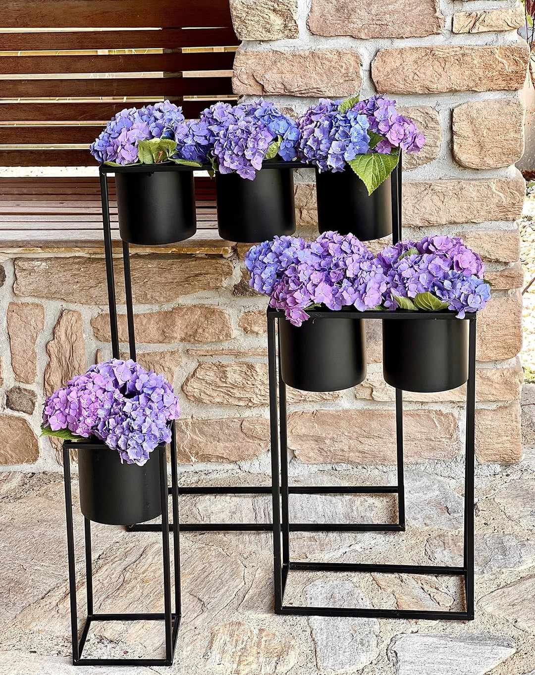 Brandsseller Hochbeet 3er-Set Blumentopf Blumenständer In.- & Out Blumenkasten Pflanzkasten Metall f