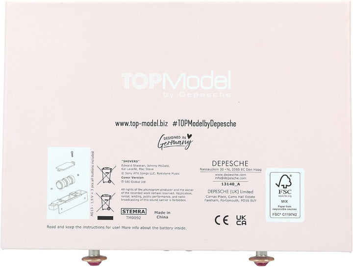 Depesche 13140 TOPModel - Grosses Schmuckkästchen in Rosa, mit Model Motiv und Tieren, Schmuckbox mi