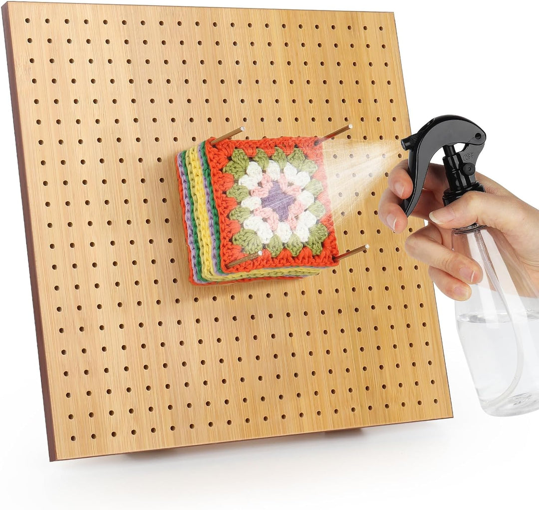 Coopay Granny Square Spanner 29 cm, Sperrbrett für Granny Square Gross, Bambus Blocking Board mit 30
