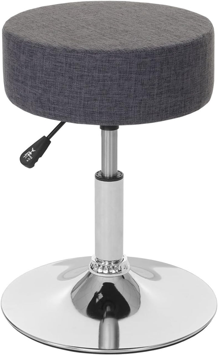 Mendler Hocker HWC-C22, Sitzhocker Schminkhocker, höhenverstellbar Ø 35cm - Textil, grau, Textil, Gr