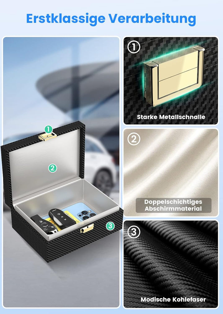 Lanpard Keyless Go Schutz Autoschlüssel Box, Faraday Box & Faradayschutzhülle (2 STK) für Sicheren S