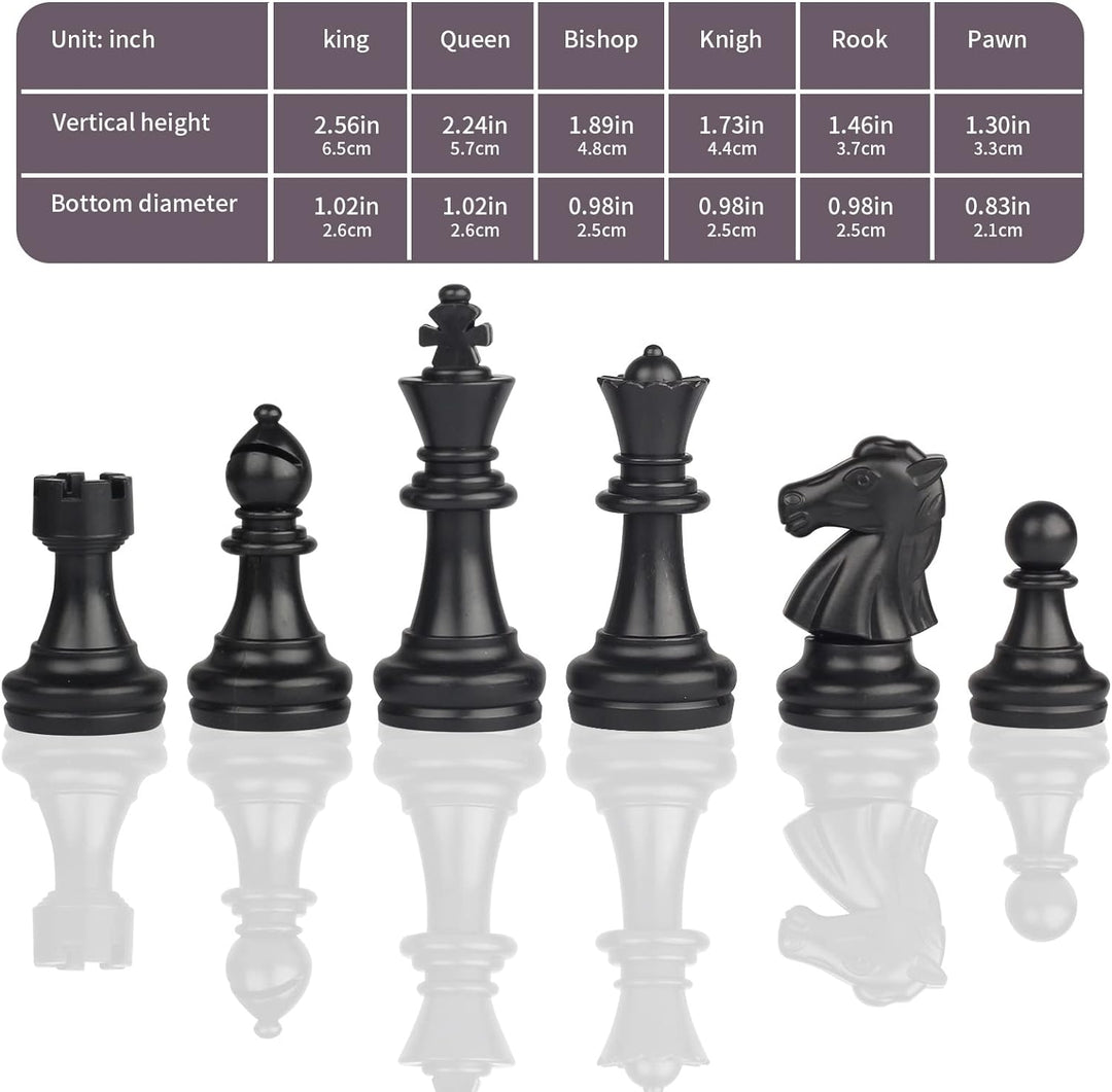 Andux Faltbares magnetisches DREI-in-einem-Brettspiel-Set, Schach, Backgammon, Dame CXYXQ-02 (L) L:3