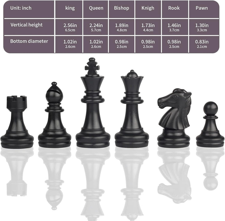 Andux Faltbares magnetisches DREI-in-einem-Brettspiel-Set, Schach, Backgammon, Dame CXYXQ-02 (L) L:3