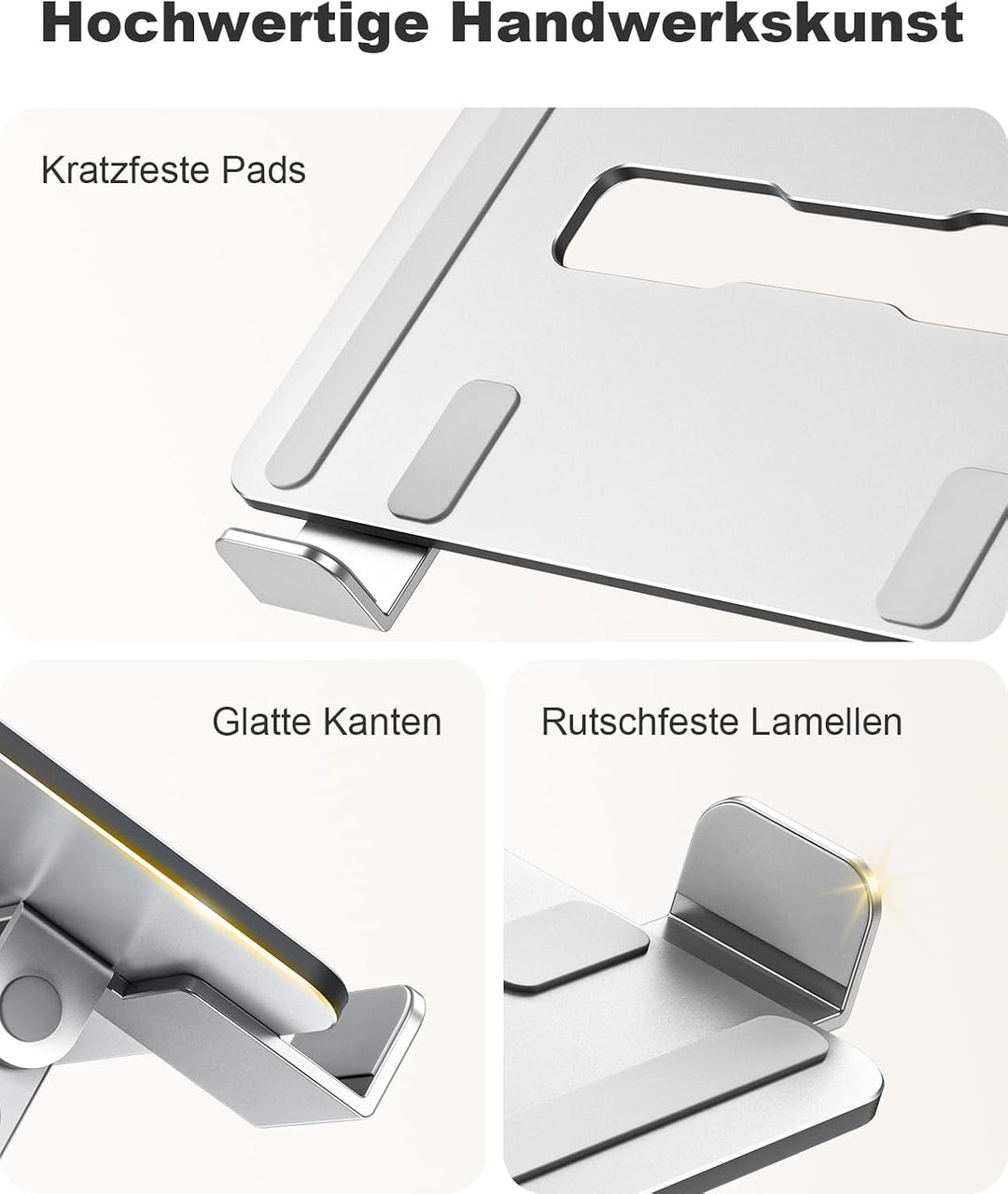 Babacom Laptop Ständer Lapdesk Höhenverstellbar & Belüftet mit Doppelstangen-Unterstützung, Laptopti