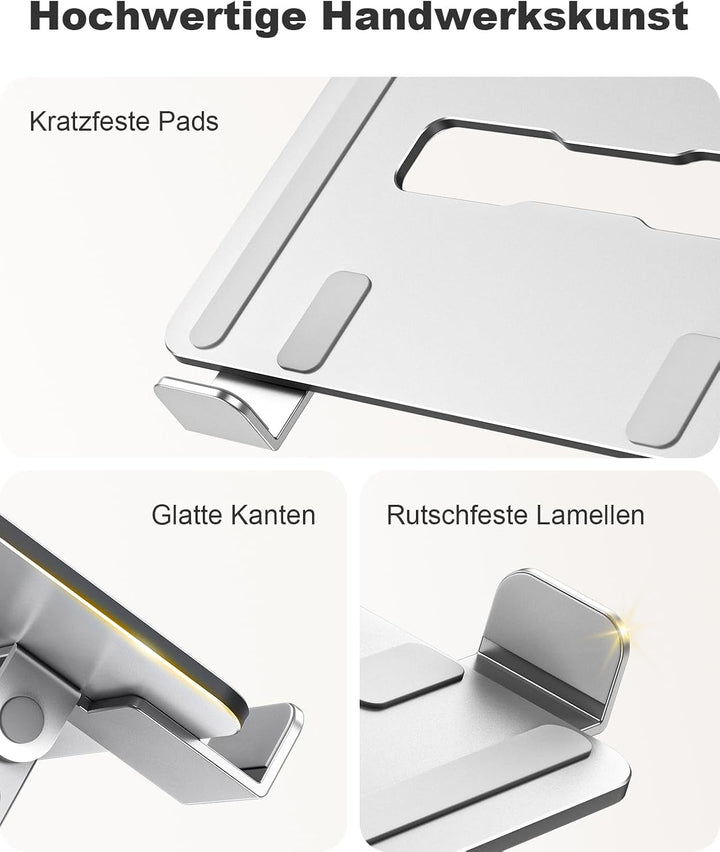 Babacom Laptop Ständer Lapdesk Höhenverstellbar & Belüftet mit Doppelstangen-Unterstützung, Laptopti