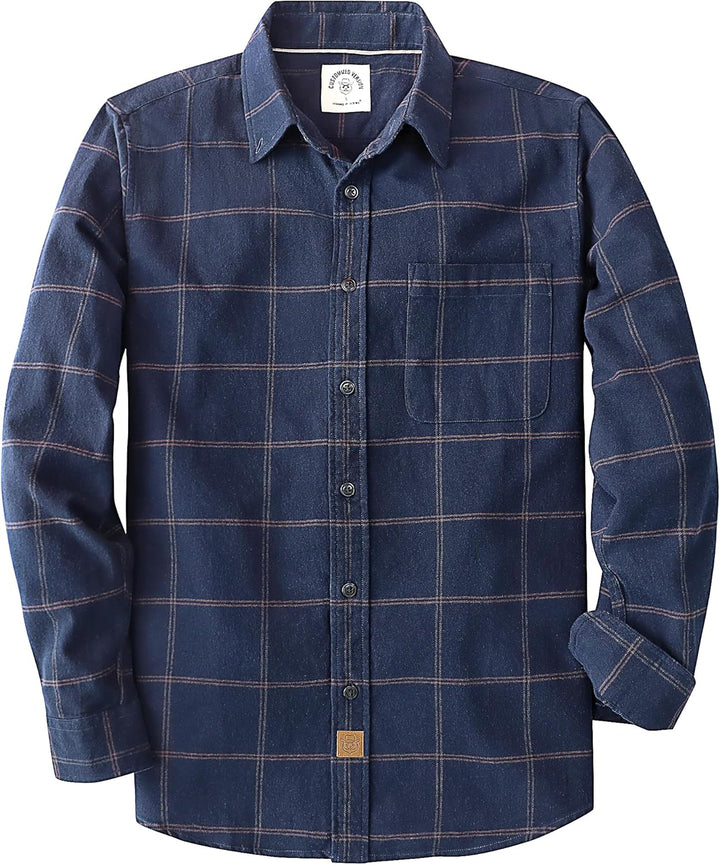 Dubinik® Flanellhemd Herren Kariert Button Down Outdoor Baumwolle Freizeithemden Flanellhemden Herre