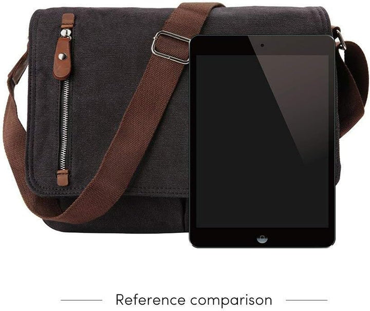 AUGUR Canvas Messenger Bag fur Herren Laptoptasche 13 Zoll Umhangetasche Vintage Herren Umhangetasch