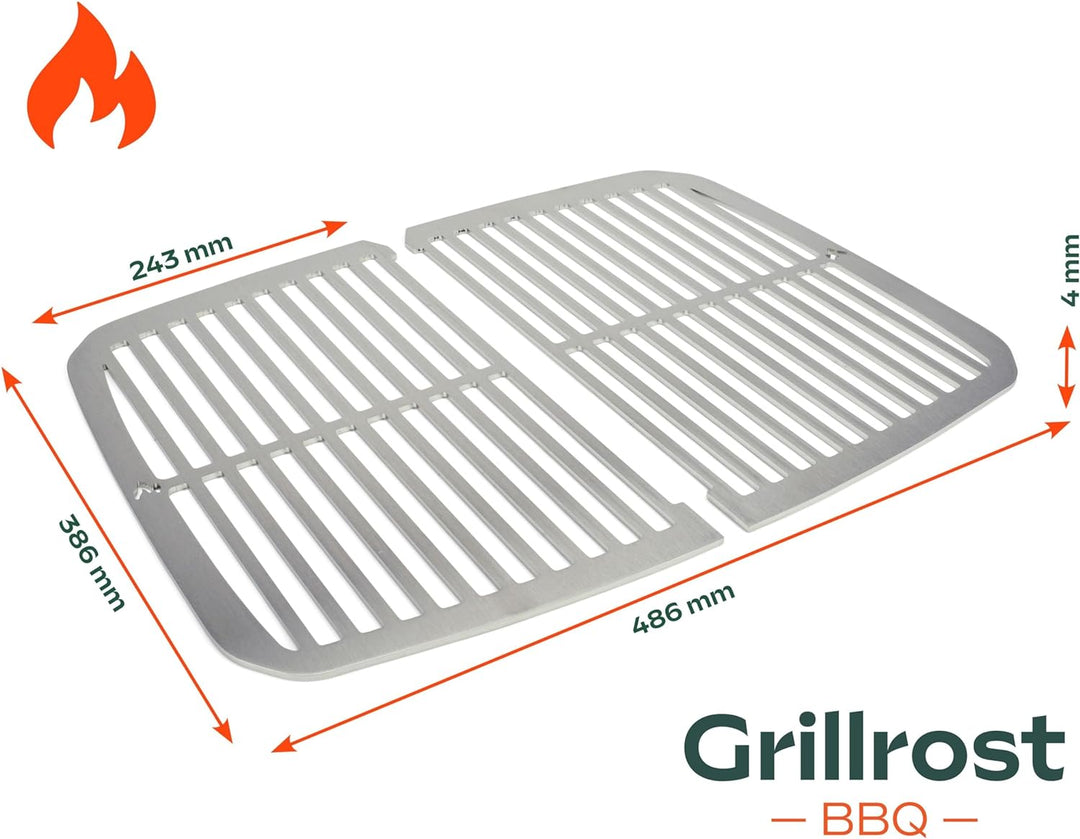 Edelstahl INOX Grillroste für Weber Pulse 2000 | spülmaschinenfest - Set aus 2 Hälften Grillrost Pul