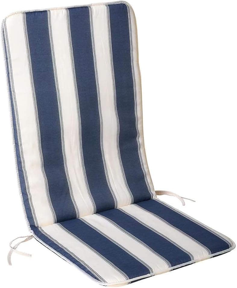 Saturnia 8097500 Kissen für Liegestuhl, 110 x 48 x 2,5 cm, Blau und Weiss, One size