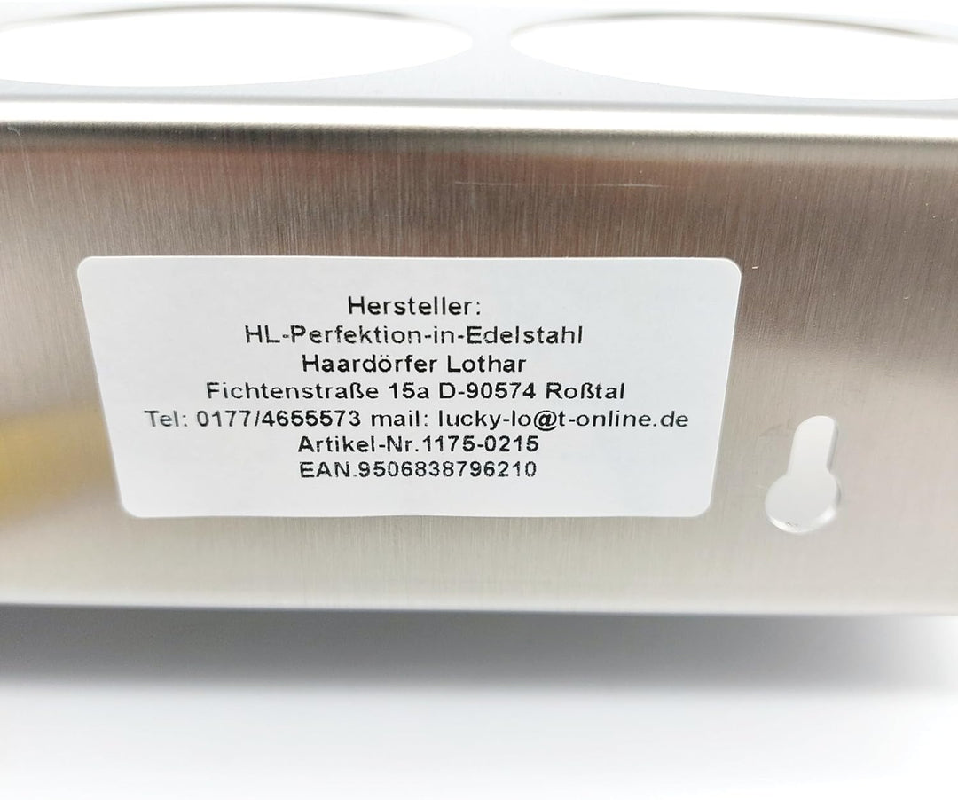 HL-Perfektion-in-Edelstahl Gewürzregal kompatibel für 4x Ankerkraut Korkengläser aus massiven Edelst