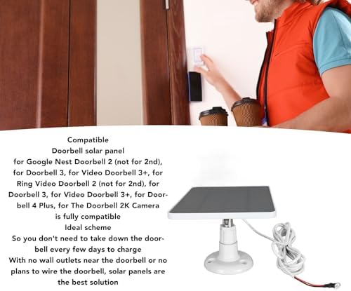 Solarpanel Ladegerät, 10 W Video Türklingel Solarpanel Ladegerät, Kamera Türklingel Solarpanel, für