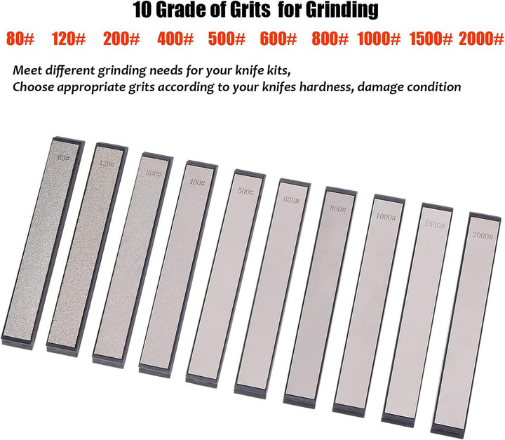 Liseng 10 Stück -Messerschleifstein-Set, Wetzstein-Messerschärfer für professionelles Küchen-Schärfs