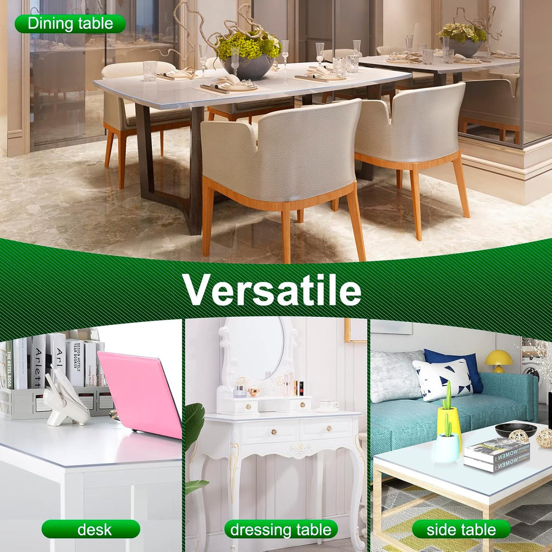 WOLTU Tischdecke 2 mm Wasserdicht Transparent | Durchsichtige Tischfolie aus PVC | Rechteckiger Tisc