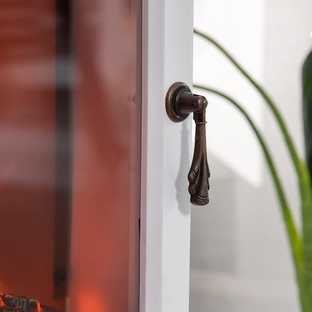 HOMCOM LED Elektrokamin Standkamin Kaminofen mit Flammeneffekt 900/1800W Metall ABS-Kunststoff Glas