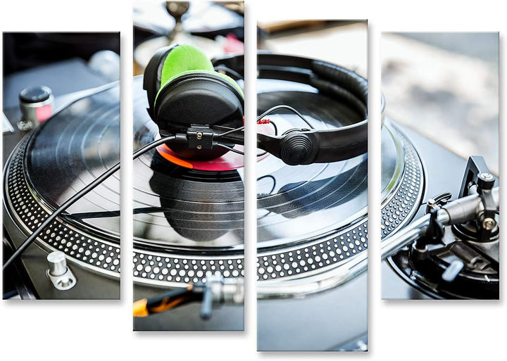 islandburner Bild auf Leinwand Dj Mixer Und Vinyl Player Mit Kopfhörern Im Club Bilder Wandbilder Po