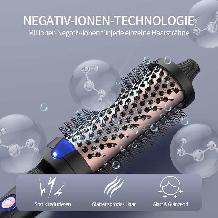 K&K Thermobürste Keratin Thermal Brush Protect Beheiztes Fass Heisse Haarbürste Ionisch Glatt Schein