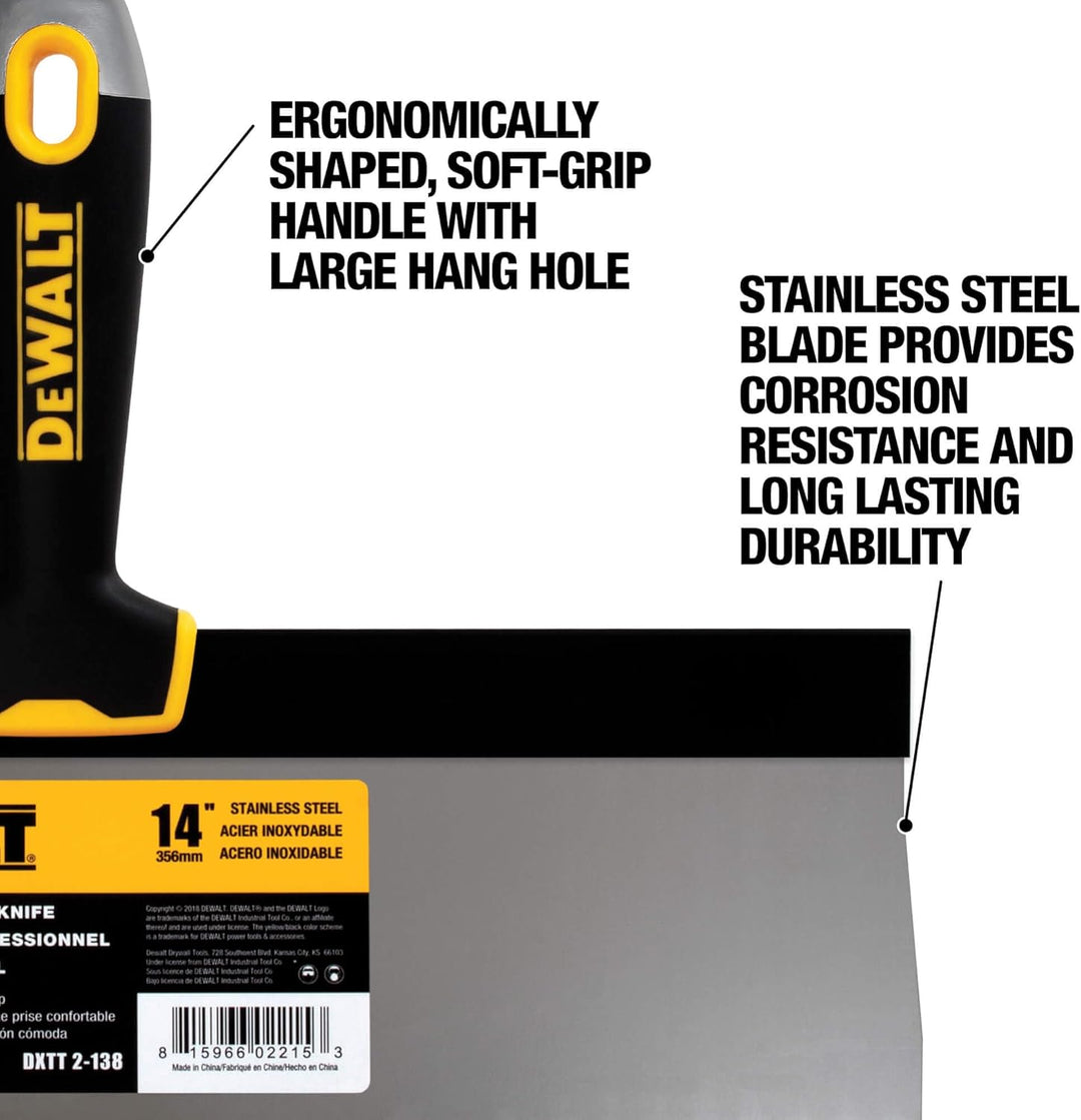 DEWALT DXTT-2-138 Taping Messer, Edelstahl, mit weichem Griff, 35,6 cm 14-Inch, 14-Inch