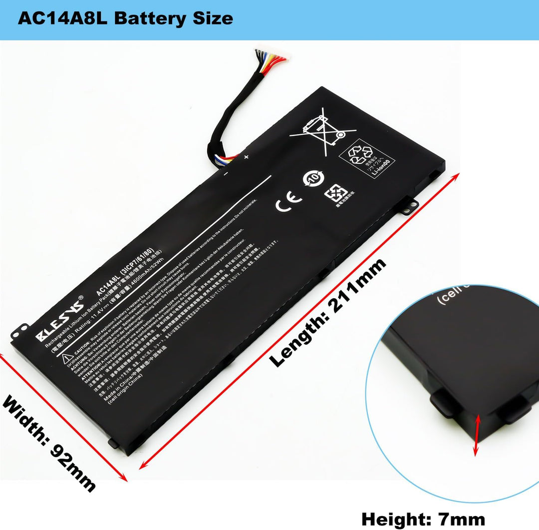 BLESYS AC14A8L KT.0030G.001 Laptop Akku für Acer Aspire Nitro V15 VN7-791G VN7-571 VN7-571G VN7-572