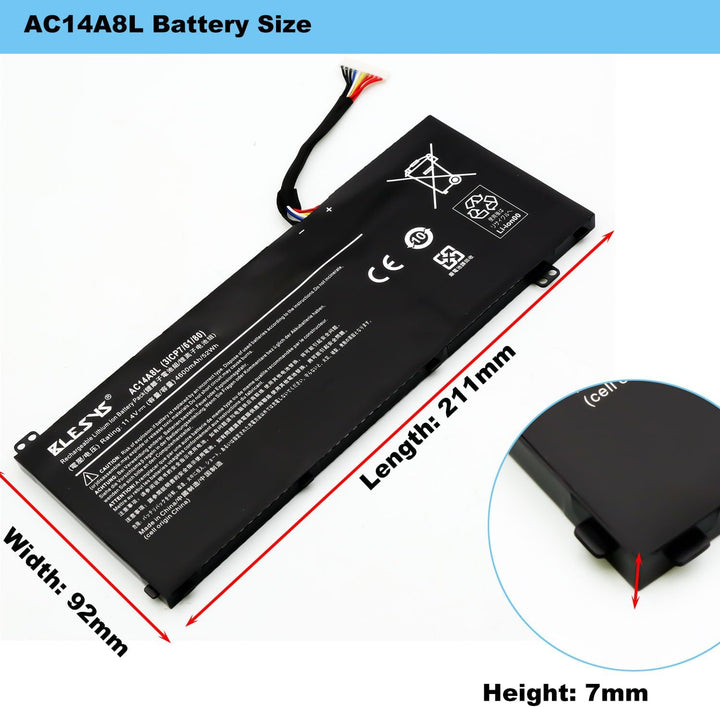 BLESYS AC14A8L KT.0030G.001 Laptop Akku für Acer Aspire Nitro V15 VN7-791G VN7-571 VN7-571G VN7-572