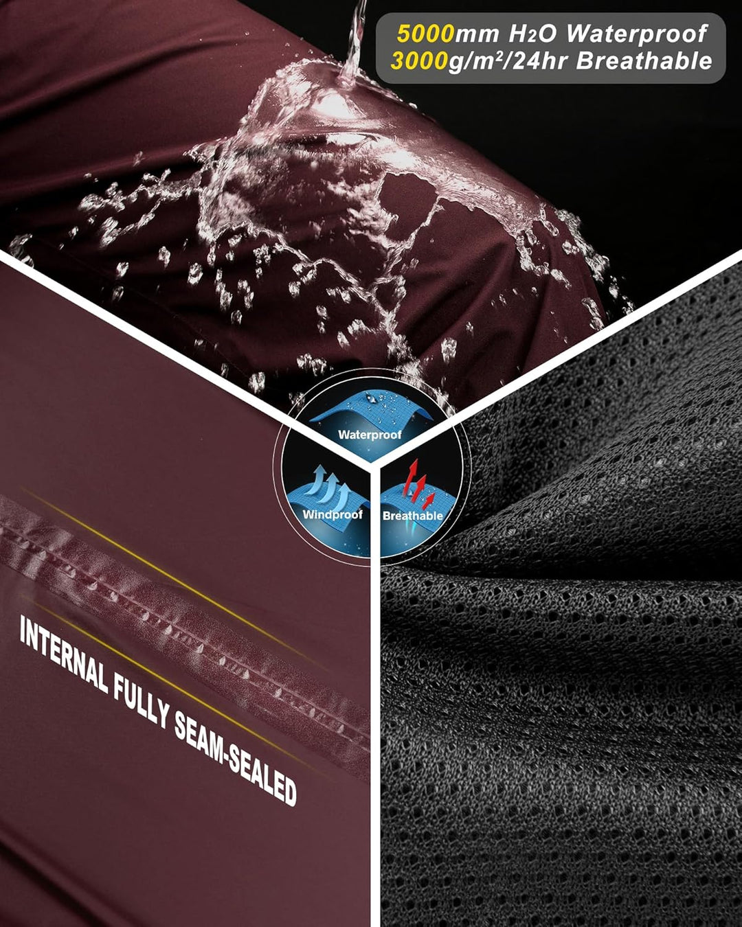 33,000ft Regenhose Damen Wasserdicht Atmungsaktiv Wanderhose Fahrrad Überziehhose Leichte Winddicht