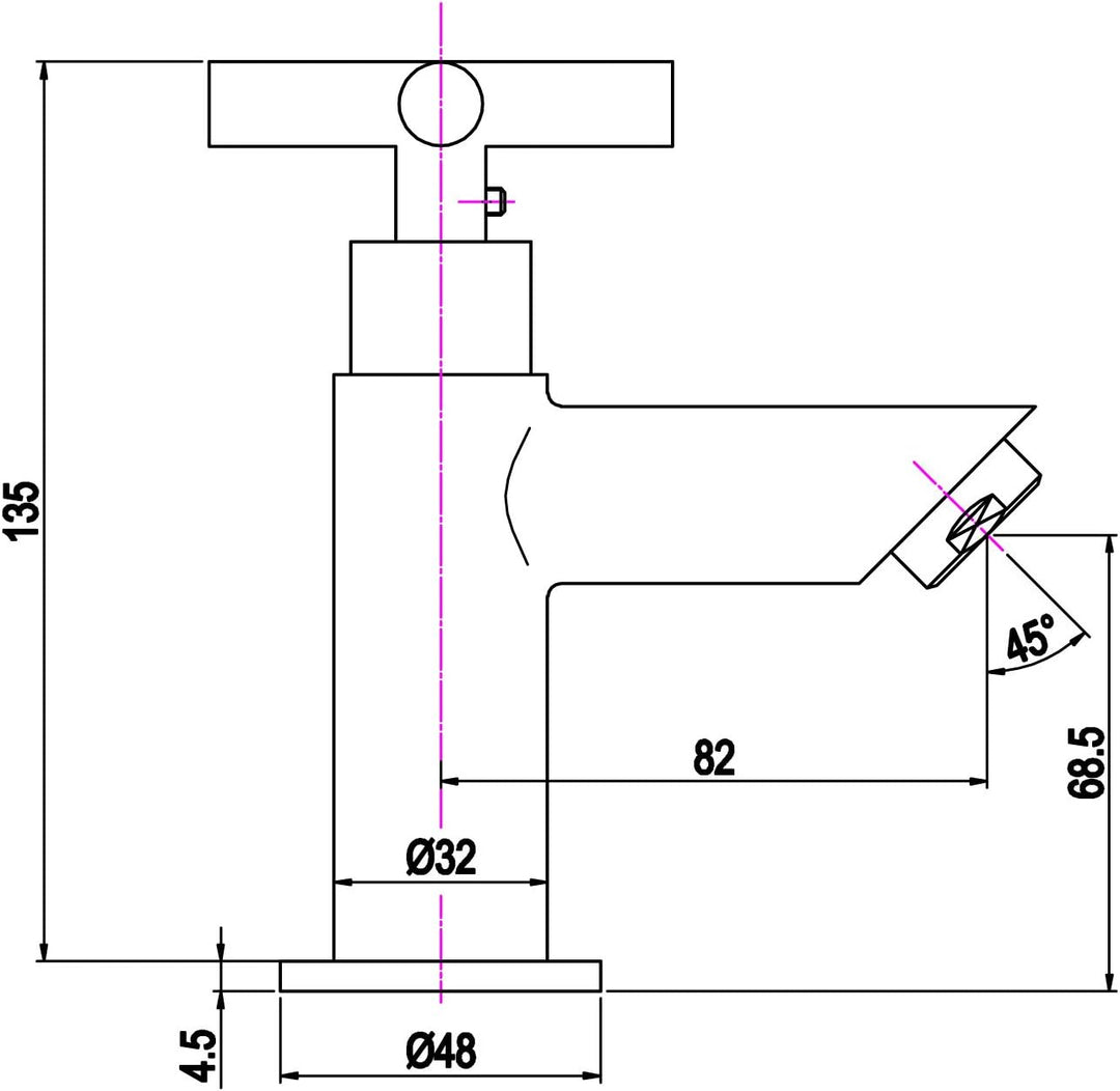 Grünblatt Bad Kaltwasser Standventil Armatur Wasserhahn Badarmaturen armaturen mit Anschlussschlauch