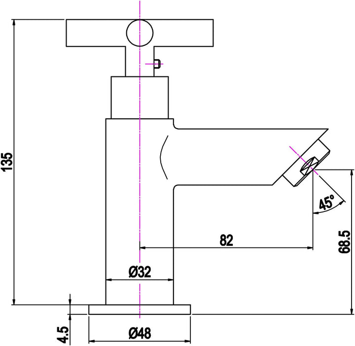 Grünblatt Bad Kaltwasser Standventil Armatur Wasserhahn Badarmaturen armaturen mit Anschlussschlauch