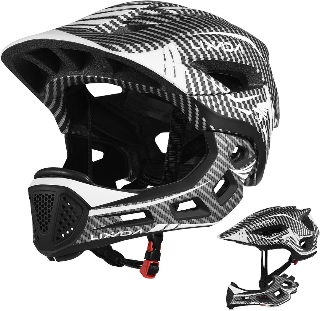 Lixada Fahrradhelm Kinder Helm Fullface Abnehmbar Unisex 52-58cm Children's Helmet 2-In-1 Integrated