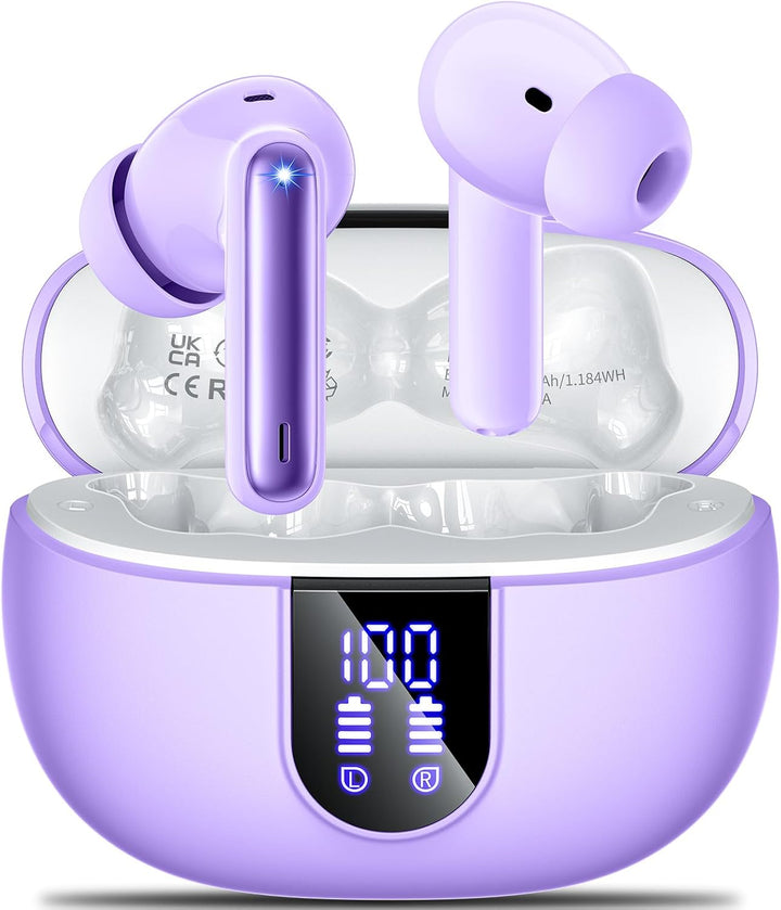 AOVOCE Kabellose Kopfhörer Bluetooth 5.3, HiFi-Stereo-Bluetooth-Kopfhörer, eingebauter Geräuschunter