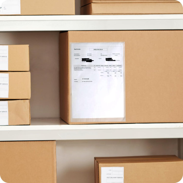 Netuno 500 grosse Lieferscheintaschen selbstklebend DIN C4 260x 325 mm transparente Begleitpapiertas