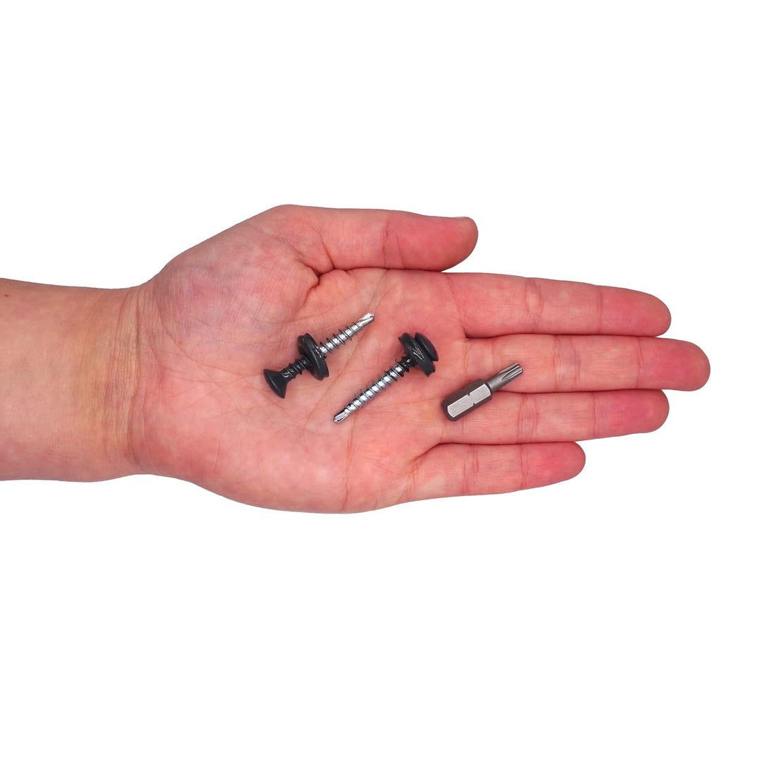 (250 Stück) Metall Dachdeckschrauben Torx 4,8x35 mm Lackierte selbstbohrende Schrauben mit EPDM Unte