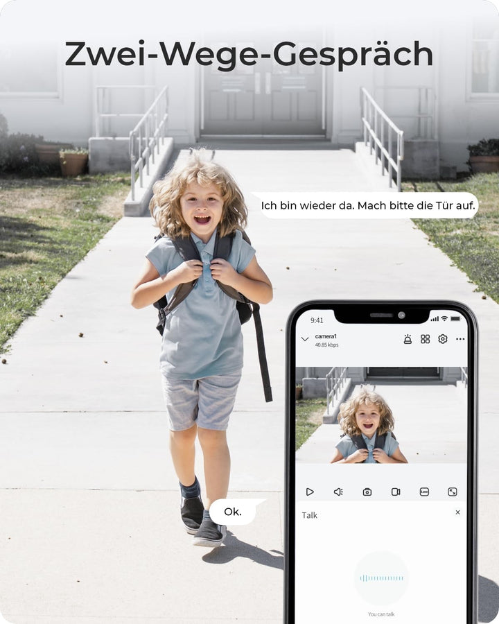 Reolink 2K Überwachungskamera Aussen Akku Set mit Spotlight, Farbnachtsicht, 6 Monate Akkulaufzeit,