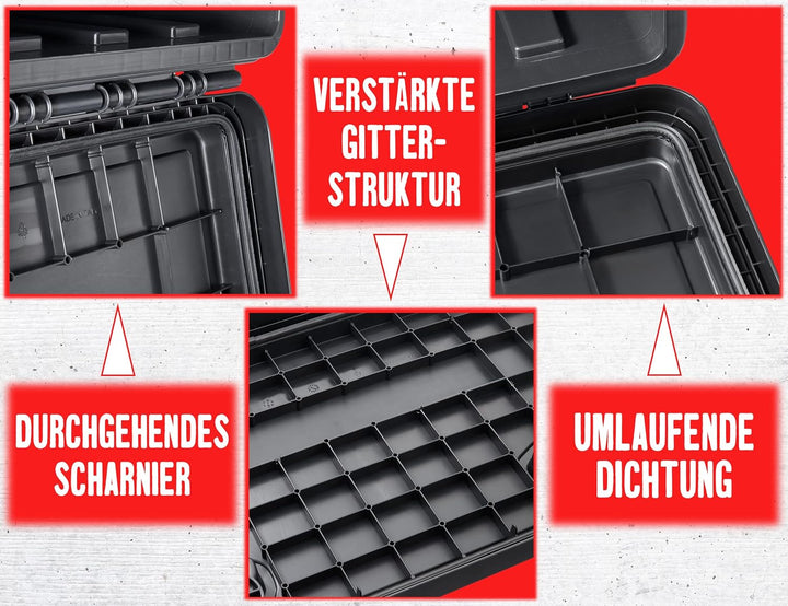 FTsolid Unterbaubox Staubox Anhängerkiste Gurtkiste Unterflurbox Werkzeugkiste (500x365x400), 500x36