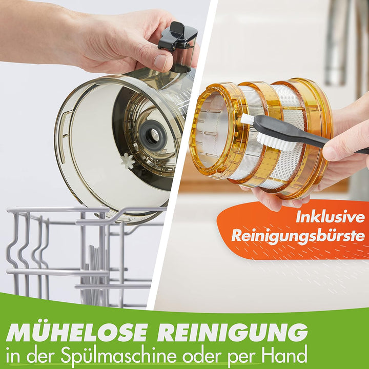 *NEU* NUTRI-PRESS NO.1 Slow Juicer 3 SIEBE Saft, Smoothie, Frucht-Eis - Sehr leise & 100% BPA-Frei -