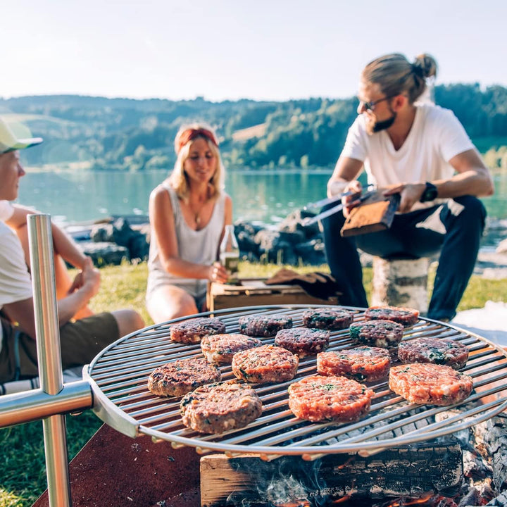 höfats - TRIPLE Grillrost 55 - verwandelt TRIPLE Feuerschale in einen Grill - höhenverstellbar und s