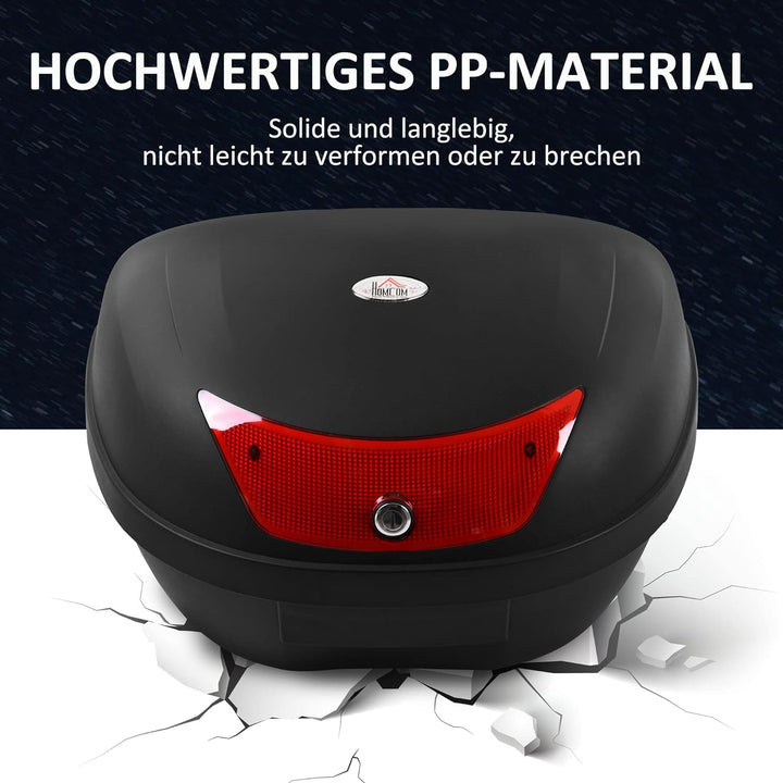HOMCOM Motorradkoffer, Rollerkoffer für Motorräder, Roller, Mofas und Quads, 48 L Helmkoffer, Topcas