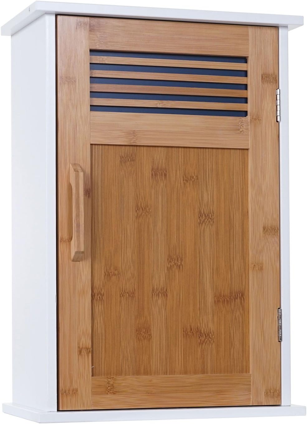 Mendler Hängeschrank HWC-A85, Badschrank Wandschrank Bambus, 52x35x21cm weiss